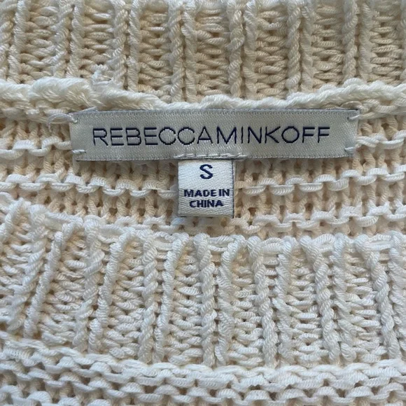 REBECCA MINKOFF IVORY COTTON BLEND SWEATER SIZE LARGE